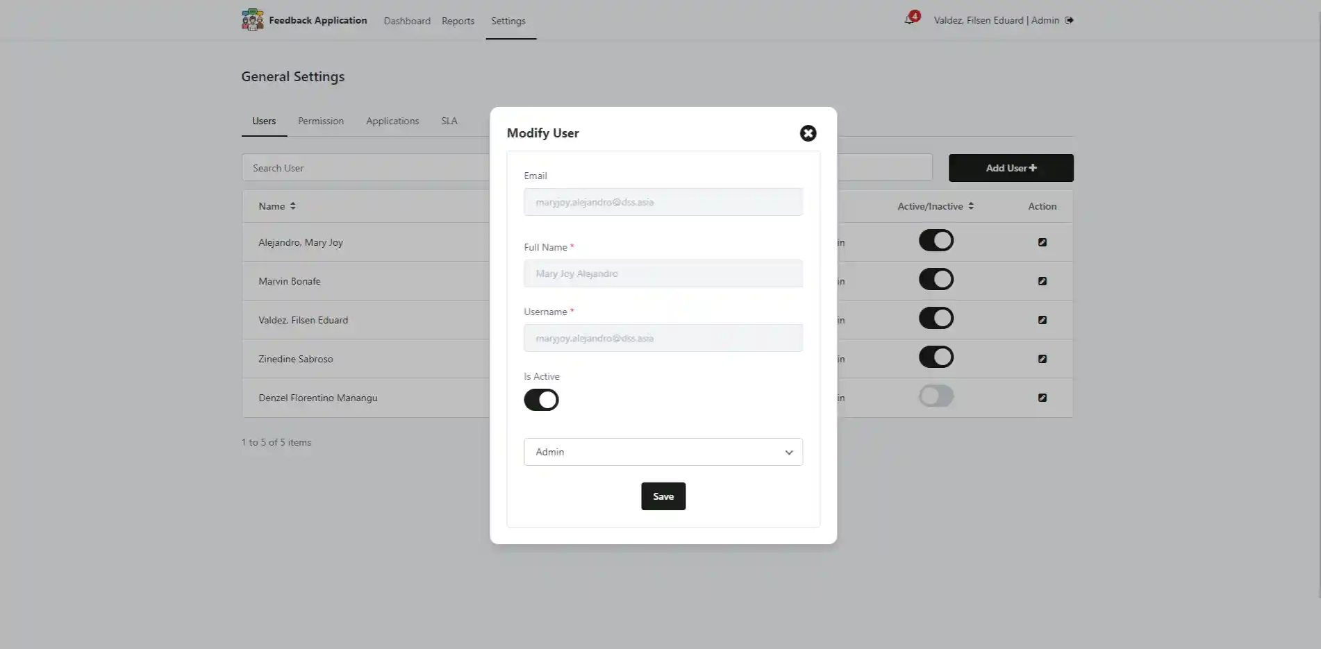 filsen feedbackapp